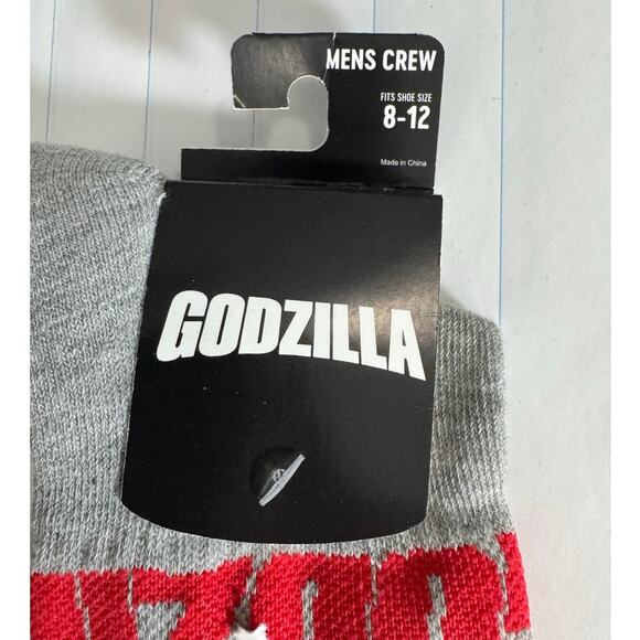 BIOWORLD Godzilla Crew Socks NIP Fits Shoe Size 8 - 12 Sock Size 10 - 13 - Picture 2 of 4